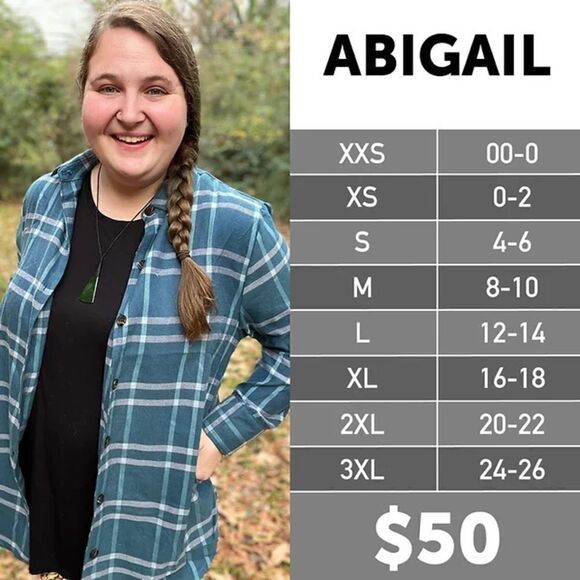 LuLaRoe Women’s Large Brown Abigail Button-Down Long Sleeve Flannel Gorpcore - Picture 13 of 16